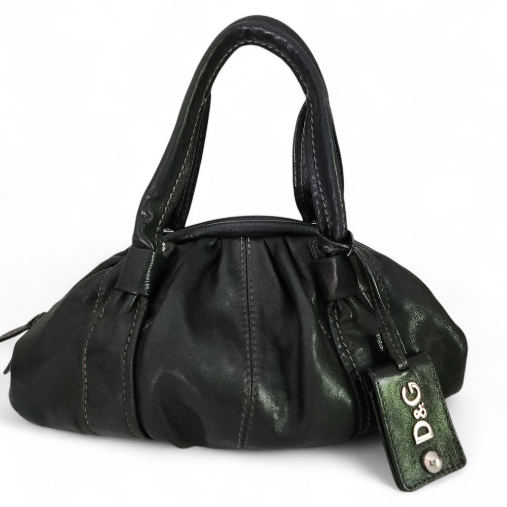 DOLCE & GABBANA Black Leather Diana Top Handle Bag